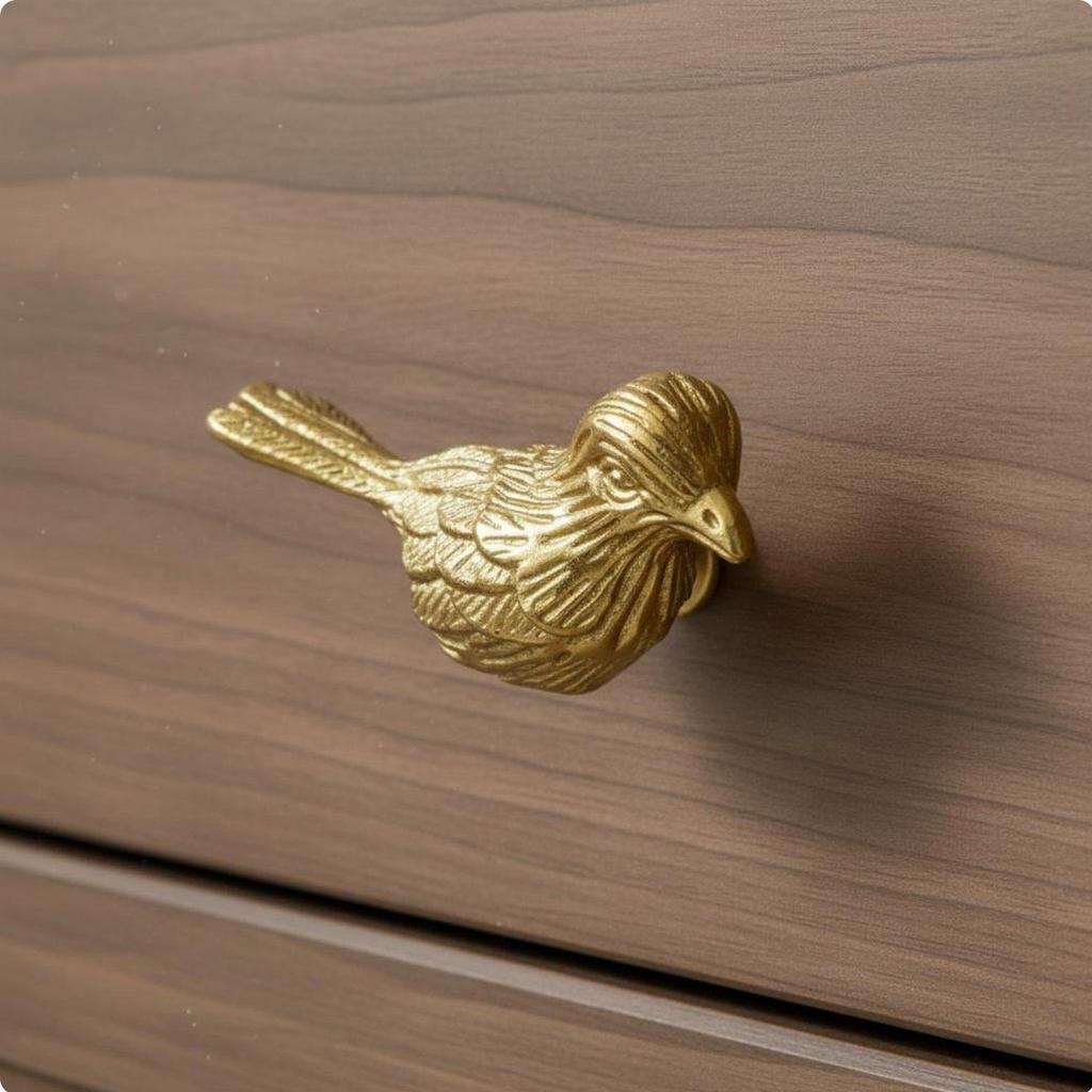 Maniglia a Pomello per Armadio a Forma di Uccello Lega di Zinco Maniglia per Cassetto Calamaro Design Creativo Manico Sfera Vuota per