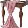 Chiffon Table Runner, Table Decorations Sheer Wedding Table Runner Rustic Romantic Wedding Arch for Bridal Shower Birthday Party 70x300cm