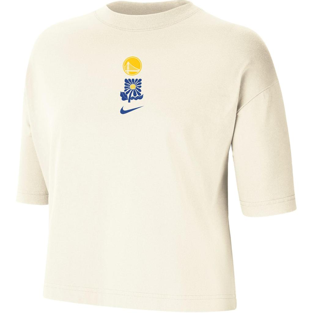 Nike Printed Cotton Round Neck Short Sleeve T-Shirt Women T-Shirts Off-White FV9370-901