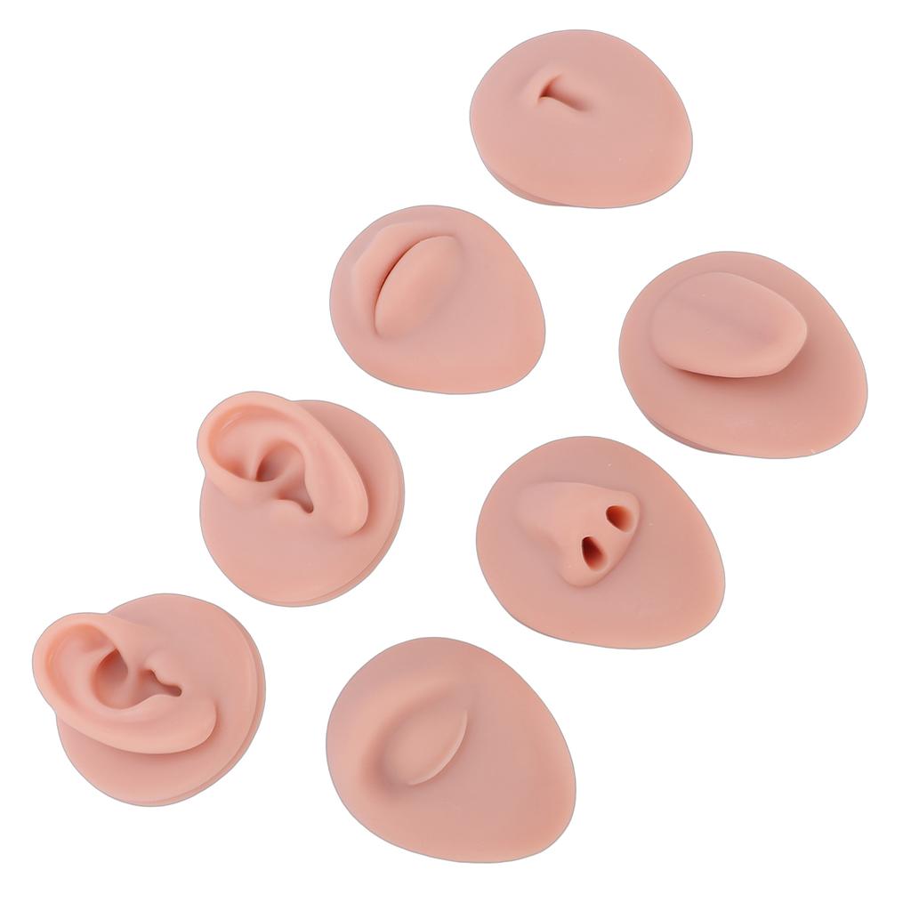 7pcs Silicone Body Parts Tongue Mouth Nose Eye Navel Ear Model Soft Practice Body Parts Kit