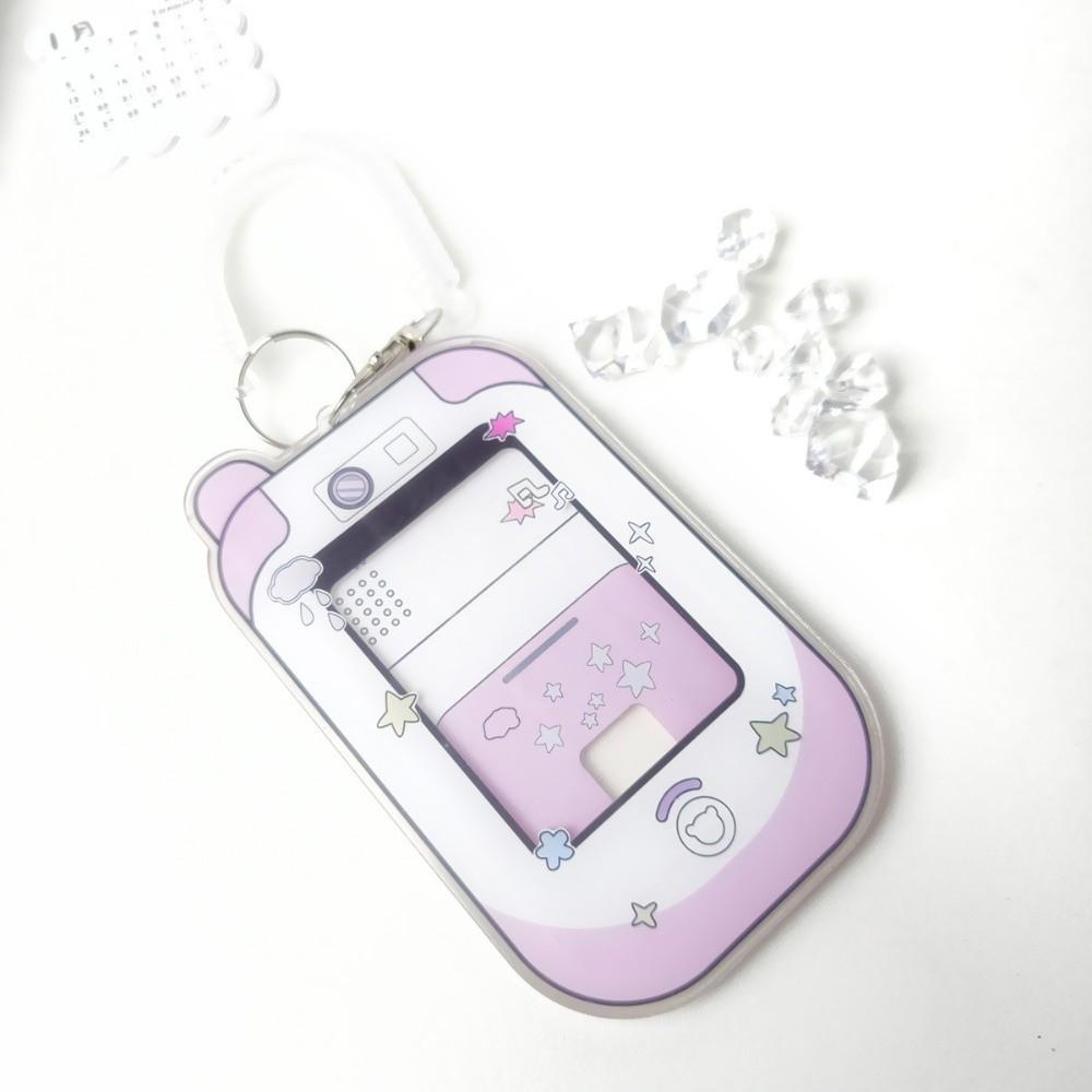 Keychain Pendant Acrylic Card Holder 3 Inch Kpop Photocard Holder  for Backpack Accessory