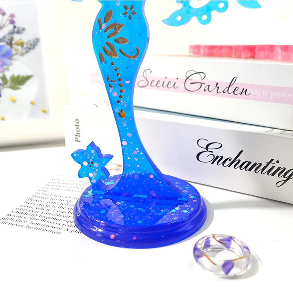 DIY Beauty Shaped Jewelry Holder Silicone Mold Crystal Epoxy Resin Casting Mold Earring Necklace Display Stand Molds