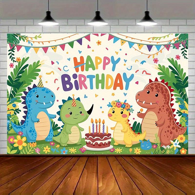 1 Piece of Banner, Dinosaur Birthday Background Decoration Background Photo Props, Polyester Fiber Banner Decoration Items