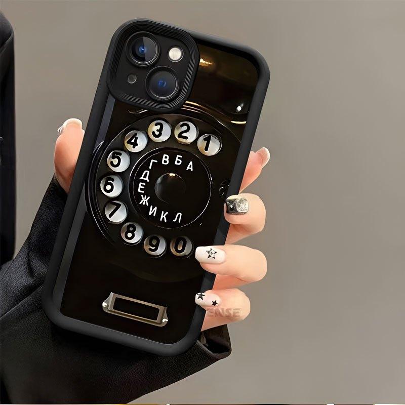 Retro phone button creative pattern phone case suitable for iPhone 17 16 15 14 13 12 11 Pro/Max/Plus anti drop and shockproof