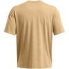 Under Armour Ua Logo Wash Solid Color Training Breathable Soft Short Sleeve T-Shirt Men Tops Camel-Brown 1389147-263