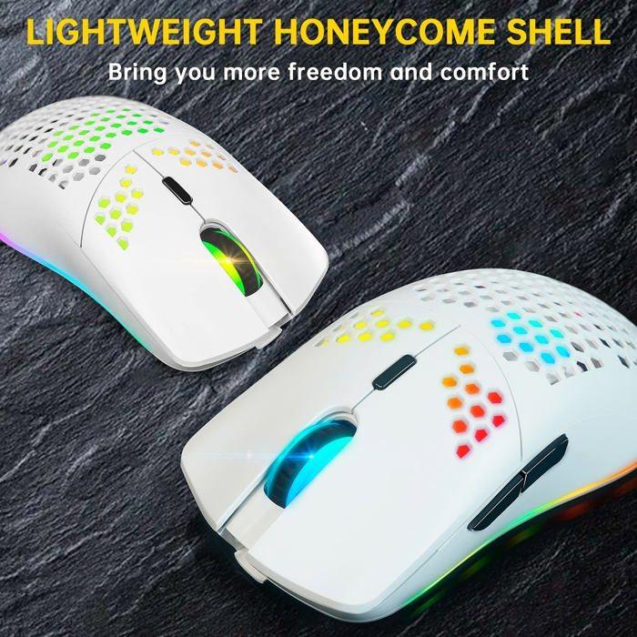 Souris Sans Fil - XZXWZX - Modèle Xzxwzx - 2,4 GHz - Coque En Nid D'abeille - RGB