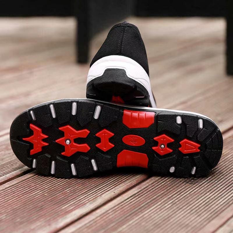 New Thickened Two-color Men's Cloth Shoes with One Pedal Breathable Mountaineering Bottom Black Cloth Shoes Work Insurance Shoes