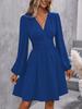 Asymmetrical Lantern Sleeve Ruffle Dress