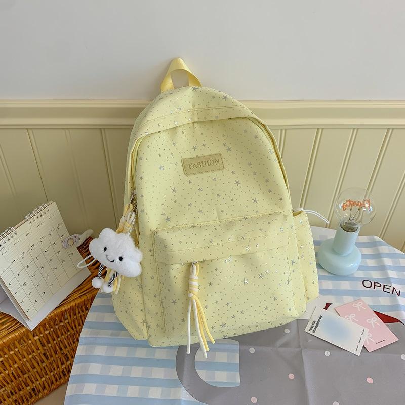 Schoolbag Japanese Ins New Fresh and Sweet Star Schoolbag Large Capacity Lightweight Backpack Junior High School Student Backpack