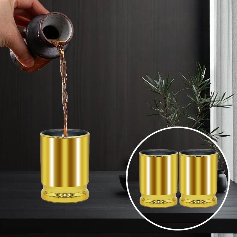 4pcs 90ML Golden Bullet Design Cups - Travel Mugs, Ideal for Hunting & Outdoor Enthusiasts, Unique Gift Holiday Celebrations