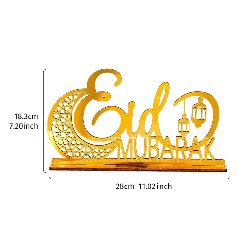 2026 NEW Creative Moon Eidmubarak Letter Decorative Ornament Acrylic Ramadan Festival Celebration Letter Decorative Handicraft