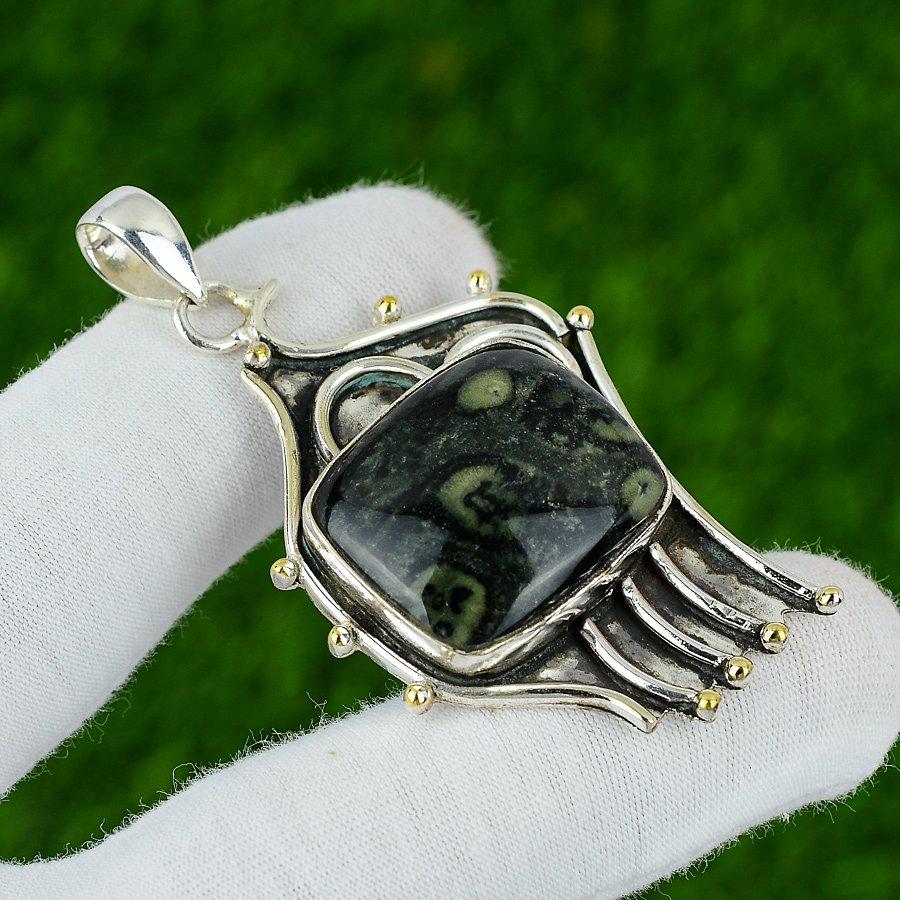 Wedding Gift For Her 925 Sterling Silver Natural Kambaba Jasper Gemstone Pendant