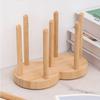 Round Disposable Cup Storage Holder 1/2 Grids Water Cup Organizer Wood Paper Cup Dispenser  Kitchen