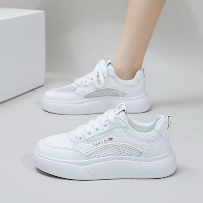 INS White Shoes Women's Summer New Platform Height Increasing Breathable Casual Shoes