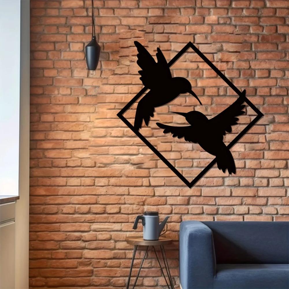 1 Stück Metallvogel-Wandkunst, moderne Wanddekoration für Zuhause, Badezimmer und mehr | Elegantes Metall-Hängebild | Einzigartige Geschenkidee