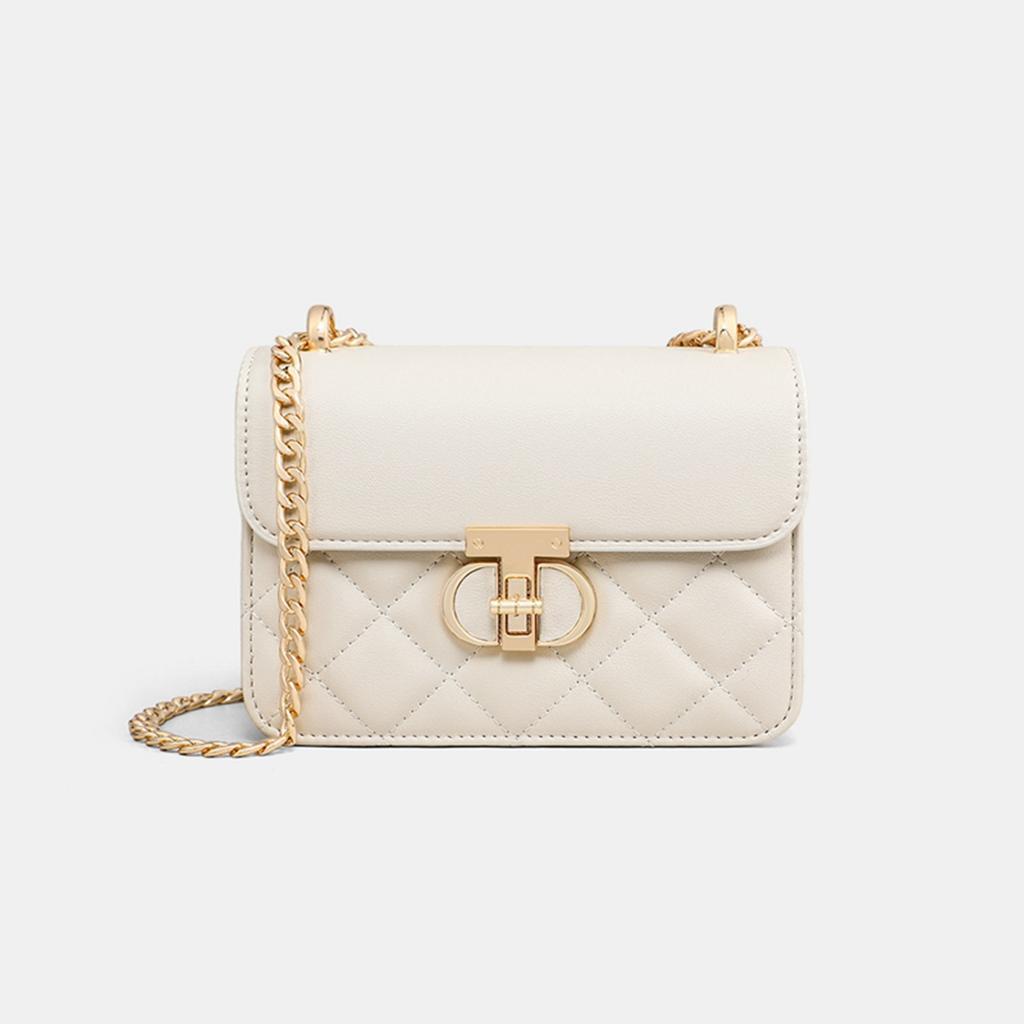 New Autumn and Winter Chain Bag Crossbody Bag Genuine Leather Women's Bag Diamond Lattice Bag Small Square Bag