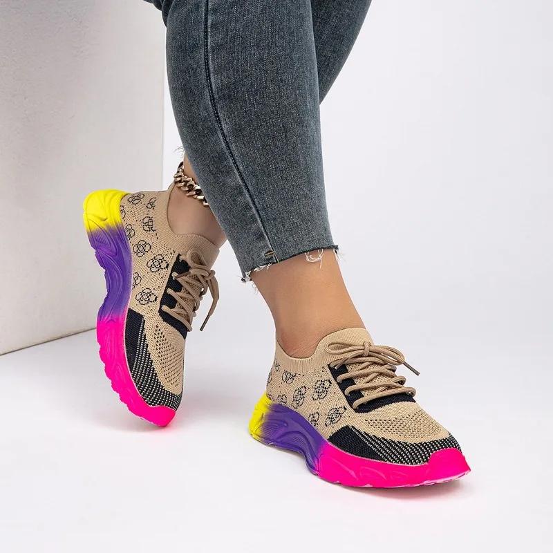 Mode Damen Sneaker 2024 Neue Atmungsaktive Outdoor Designer Schuhe für Damen Leichte Bequeme Sportliche Trainings-Sneaker Damen