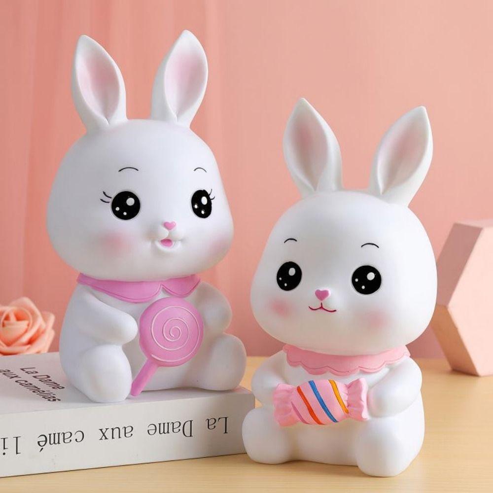 

Cartoon Sitting Panda Saving Jar Cute Bunny Ornaments Large Capacity Rabbit Piggy Bank Simple Style 2