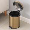 5L Champagne Gold Pedal Trash Can with Lid for Kitchen Use