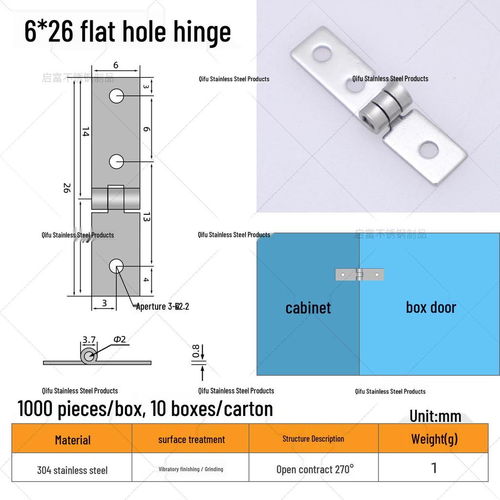 304 Stainless Steel Mini Hinge for Small Cabinets, Jewelry Boxes, and Crafts
