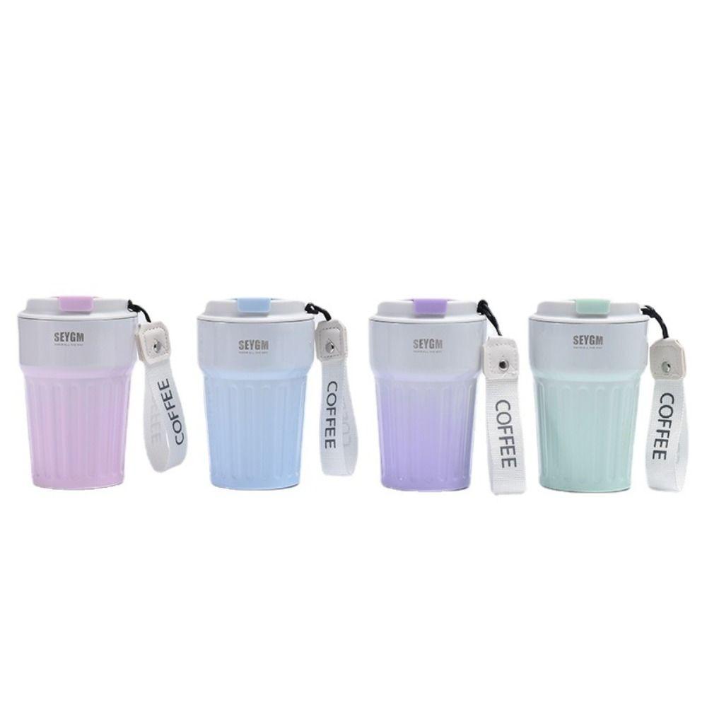 Heat-resistant Metal Water Cups Large Capacity Thermal Cup Insulated Mug Mug With Lid  Travel