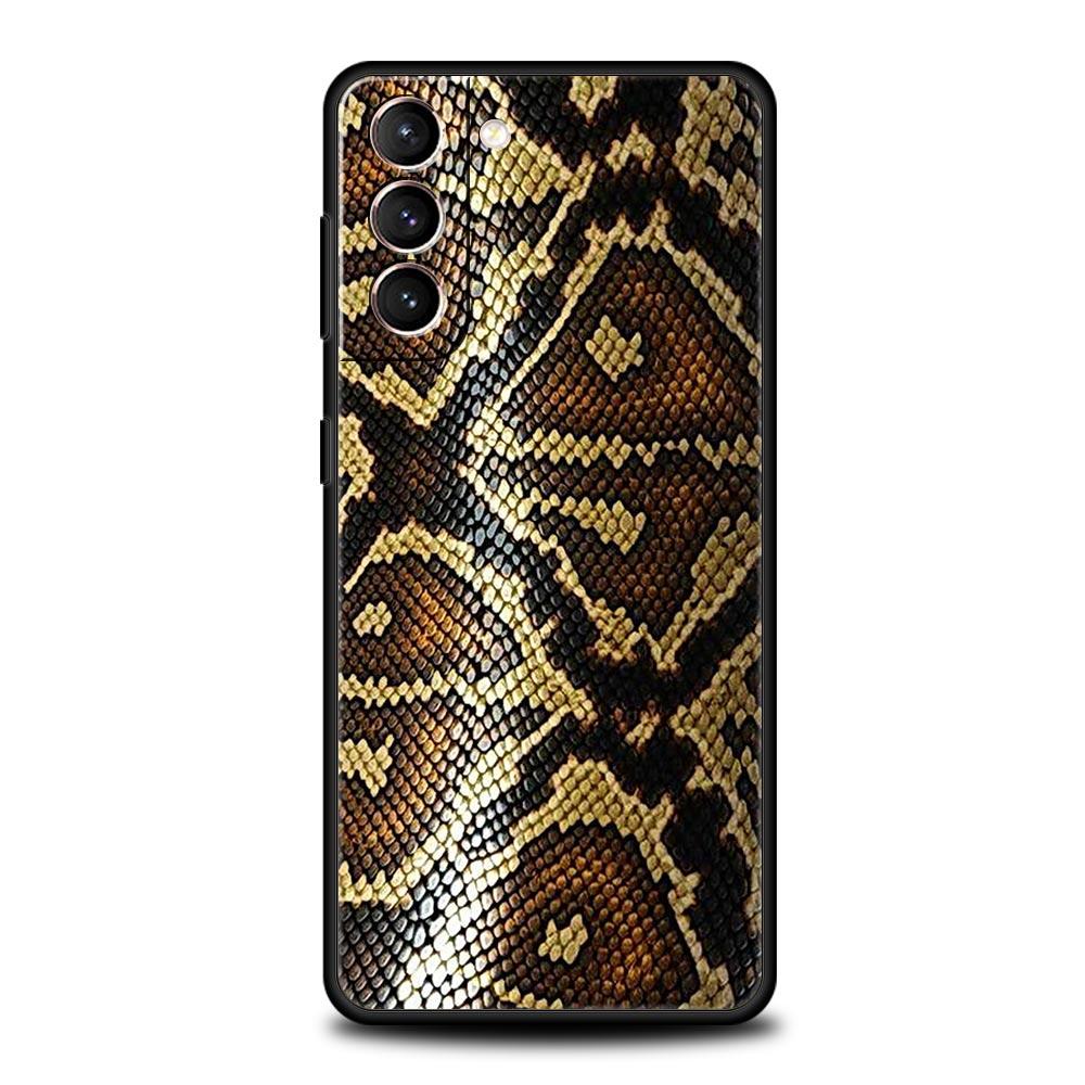 Pretty Luxury Snake Skin Phone Case For Samsung Galaxy S24 S23 S22 S20 Ultra S21 FE 5G S10 S9 Plus S10E Soft Silicone Cover