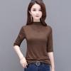 Modal Mid-Sleeve Women's Shirt - 2025 Spring/Summer Style, Five-Seven Sleeve Top, Casual T-Shirt.