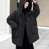 Hooded Puffer Jacket Women Warm Overcoat White Duck Down Loose  Long Winter