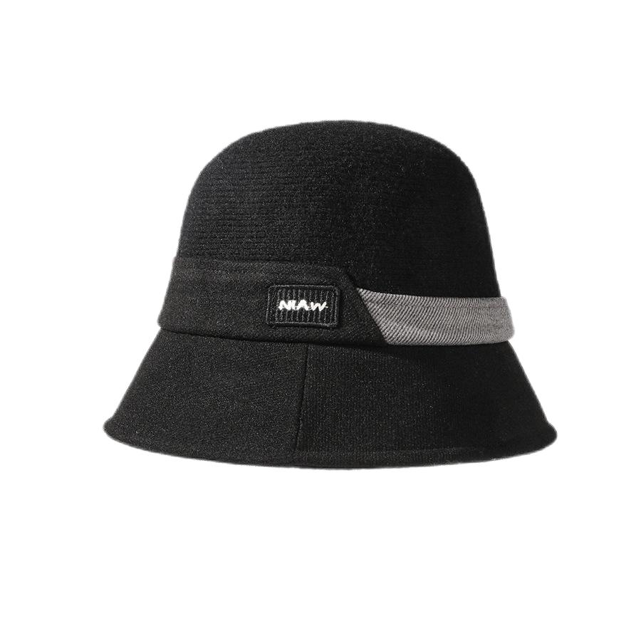 Fall Winter Luxury Brand Fashion Thick Warm Knitted Bucket Hat  Wool Cashmere Solid Color Top Hat Party Fedoras  For Wome Capsn