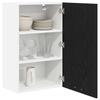 Hanging Cabinet with Door Black Oak and White 50 x 31 x 80 cm