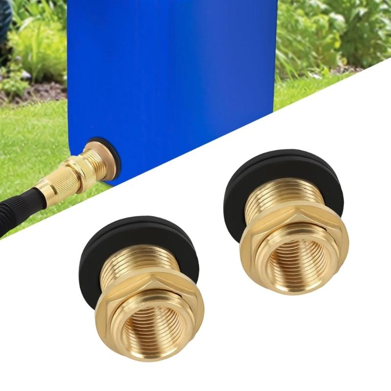 Solid Brass Bucket Connectors Set NPT Female and GHT Male Bathroom Accessory Kitchen Supplies for Water Tanks and Hoses