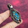 Copper Chrysocolla Pendant Copper Wire Wrapped Moonstone Jewelry Gemstone Pendant