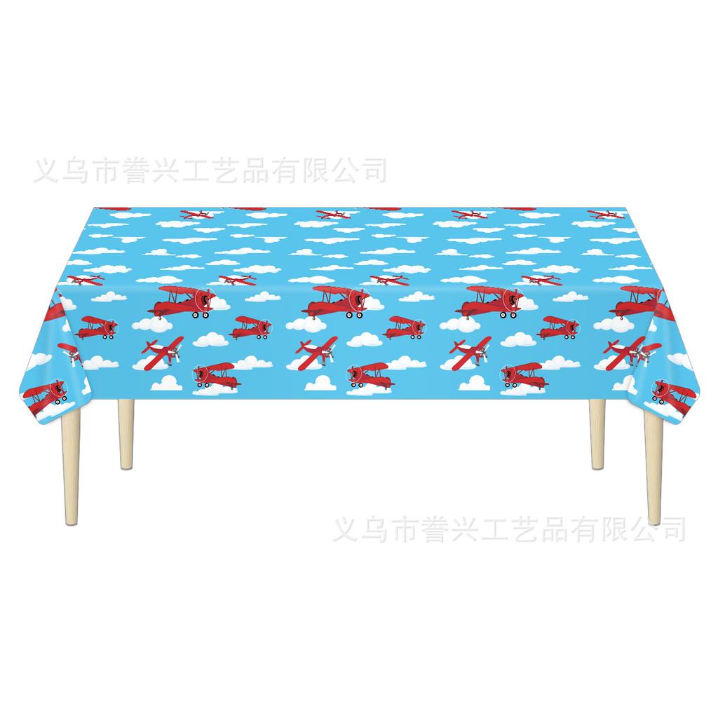Spot Pe Holiday Party Tablecloth Guitar Building Block Valentine'S Day Disposable Tablecloth Decoration Waterproof And Oil-Proof