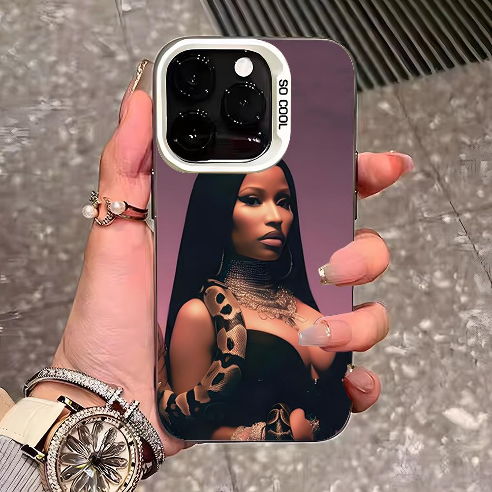 

N-Nicki Singer Minaj Phone Case For IPhone 17 Pro Max 16 Pro Max 15 14 13 11 12 Mini Xs X Xr 7 8 Plus Se Color Silver Cover iPhone 16 Pro Max