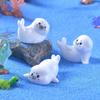 4PCS Cute Ocean Series Sea Lion Decor Micro Landscape Mini Resin Figurine Decorative Fish Tank Small Ornaments Landscaping