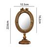 European Vintage Carved Desktop Vanity Mirror Elegant Relief Photo Frame Decorative Makeup Mirror Exquisite Photo Display Props