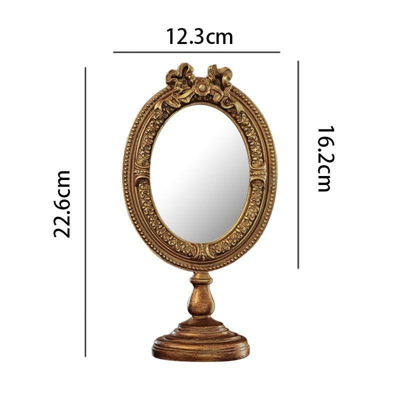 Европейское Винтажное Резное Настольное Зеркало для Макияжа Элегантная Рельефная Рамка для Фото Декоративное Зеркало для Макияжа Изысканные Декорации для Фото