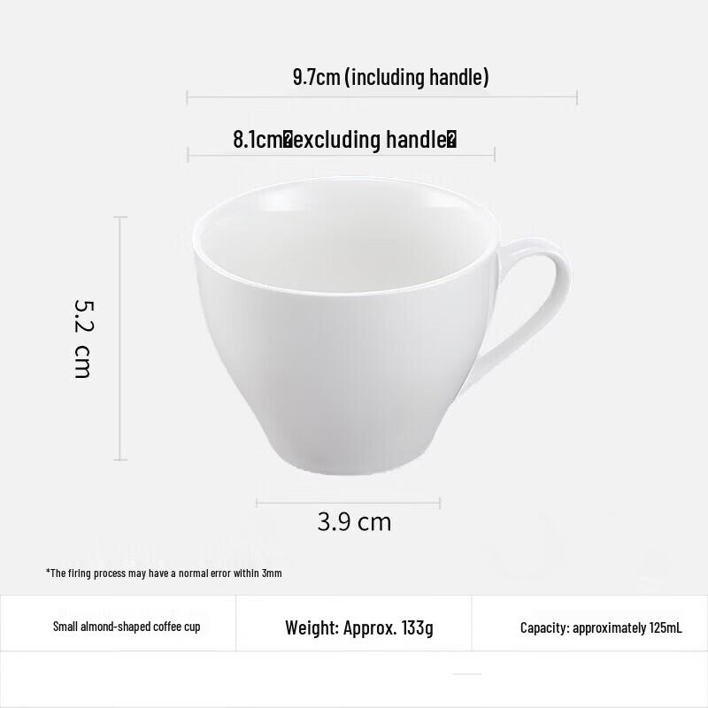 Shangqi Simple White Ceramic Coffee & Tea Cup Set