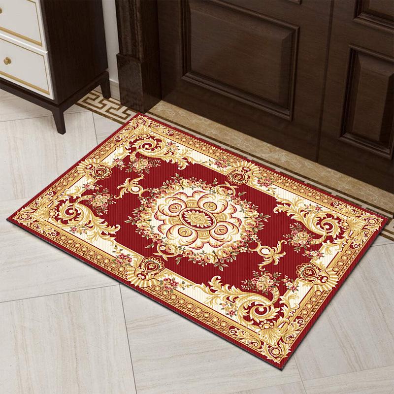 Paillasson Festif Rouge Style Chinois - Tapis d'Entrée Anti-Salissures pour le Nouvel An