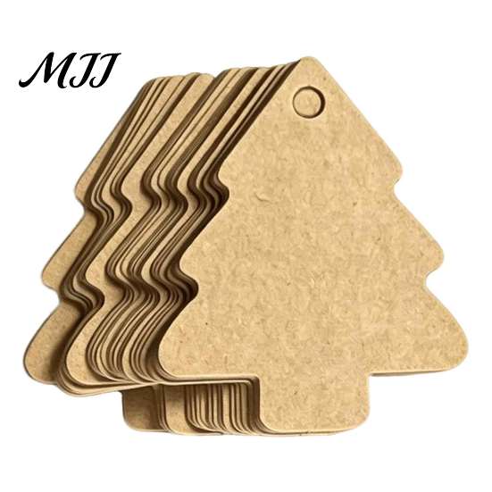 Small Paper Tags for Craft Projects 50Pcs Christmas Tree Gift with String, DIY Blank Customizable Wrapping Hanging Labels Holiday Wrapping,