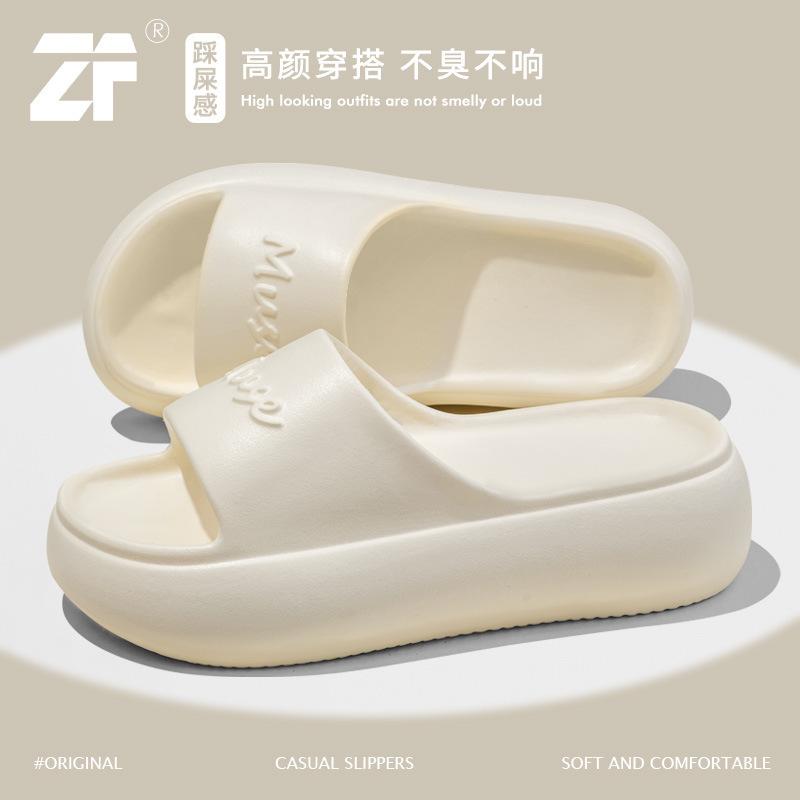 8.0CM black muffin cool slippers women's summer height increase thick bottom new fashion high sense trend outer wear