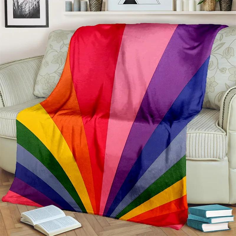Coperta Cartone Animato 3D Colori Arcobaleno Illusione, Morbida Coperta da Divano per Casa Camera da Letto Letto Divano Picnic Viaggio Ufficio Coperta per Bambini