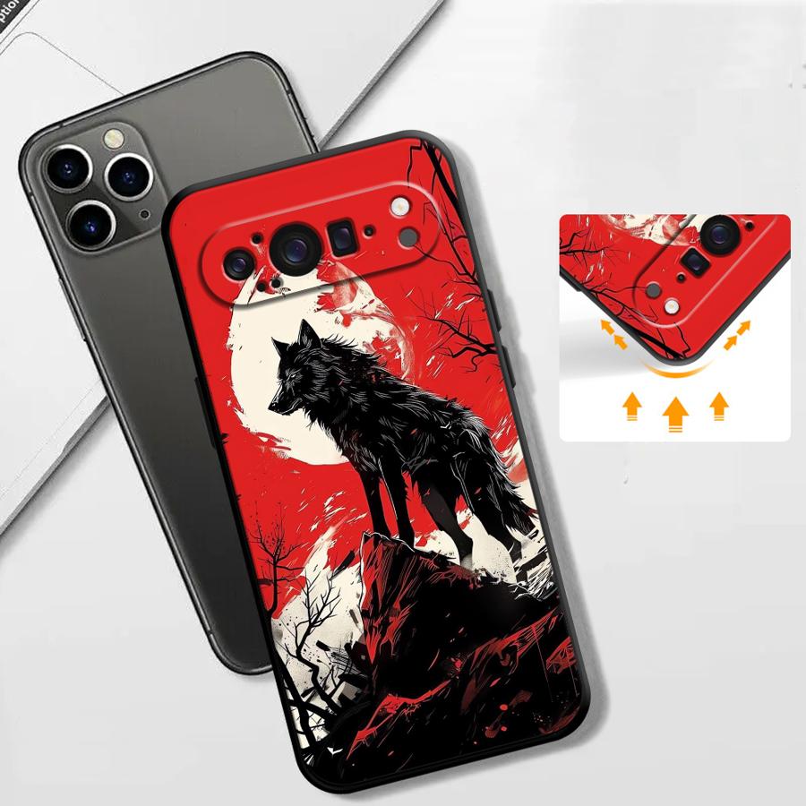 Custodia per Google Pixel 10A 9a 6a 10 9 Pro XL 8a 6 7 8 Pro 7a Funda Copri Telefono Lupo Foresta