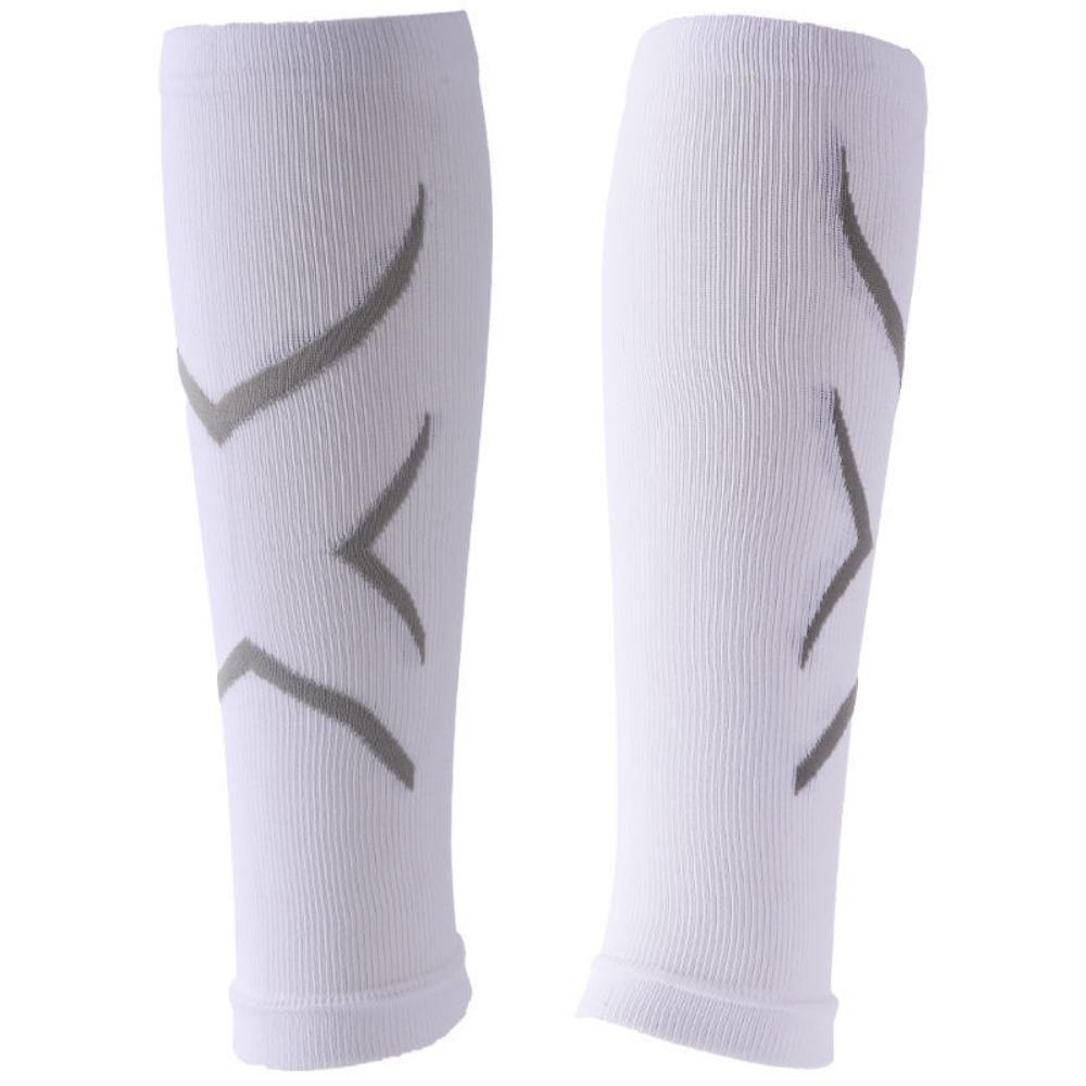 

1 Pair Elastic Calf Compression Sleeves Breathable Footless Design Footless Compression Socks UV Protection Compression Fit білий