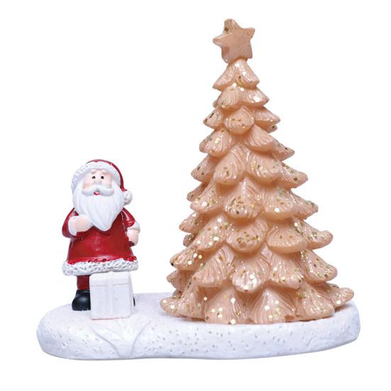 Night Light Mini Christmas Tree Nightlight with Santa Claus Figurine