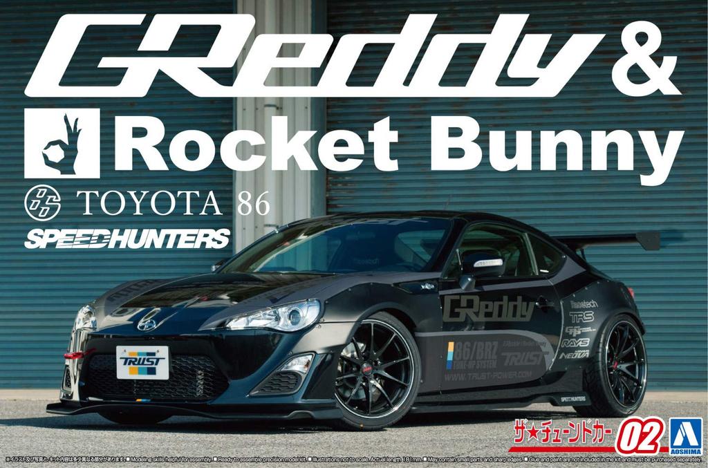 Aoshima Bunka Kyozai Scale The Tuned Car Series 2 Toyota ZN6 TOYOTA86 GREDDY ROCKET BUNNY VOLK RACING Plastic Model Kit 1/24 No. '12 & Ver.