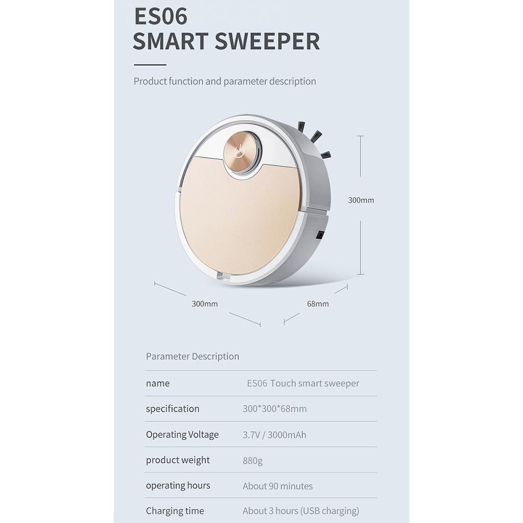 ES06 Roboterstaubsauger Regelmäßige automatische Reinigung, eingeschränkt für die Teppichreinigung zu Hause