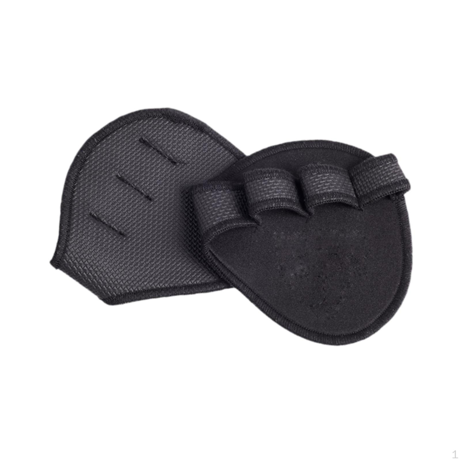 

2 Pieces Grip Pads Black Accessories Anti Skid Hand Protector Gloves Lifting for Weight