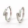 New Minimalist Style Gold Misplaced Blue and White Circle Earrings with Versatile Ear Buckles