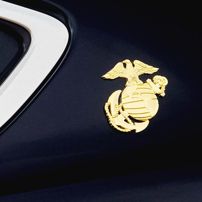Weather Resistant Car Decal Celebrating US Marine Corps 250th Anniversary Featuring 3D Shape & Enamel Coloring for Auto